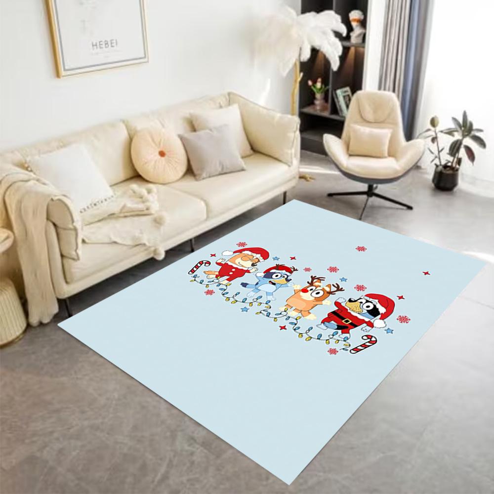 Bluey Friends Adventure Floor Mat Suitable for Kitchen Decorate room Foyer Living Rooms Antislip Carpet Anime Office Decor Best for Christmas