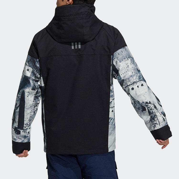 Adidas Three-In-One Long Sleeve Jacket With Zipper And Stand-Up Collar Unisex Outerwear Black H23107