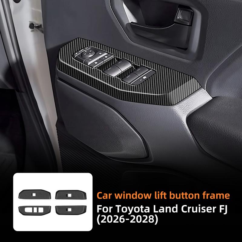 For Toyota Land Cruiser FJ 2026-2028 RHD Carbon Fiber Texture Window Control Button Molding Trim Anti Scratch Auto Interior Trim