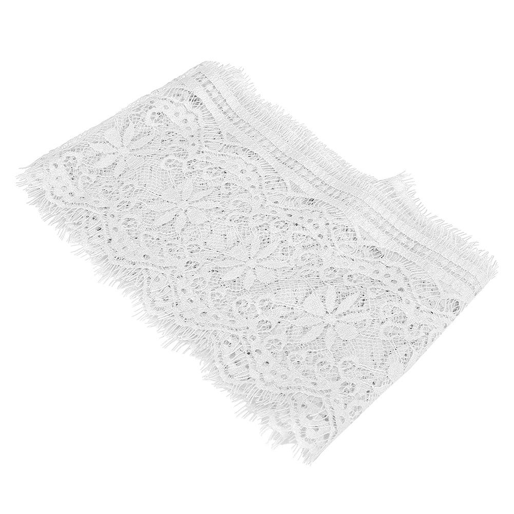 14.5cm Polyester Silk Clothing Embroidery Lace DIY Dress Crafts Fabric Clothes DecorationWhite