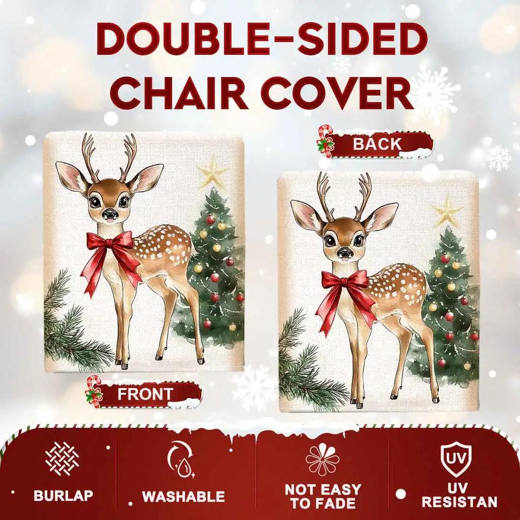 2/4/6pcs/set 45x55cm Christmas Deer Chair Cover Table Decoration Dining Seat Chair Covers Dining Room Bar Party Banquate