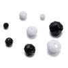20-100 Stück/Los 4-10mm Schwarz Weiß Acryl Flaches Charms-Abstandshalter Lose Perlen für DIY Halskette Armband Schmuckherstellung Zubehör