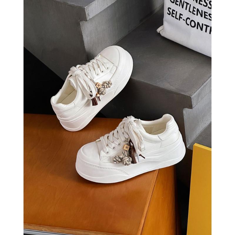 

Autumn new lightweight thick-soled heightening little white shoes women s leather versatile fashion fringed casual sports board shoes 40