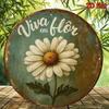 Vintage Portuguese Floral Metal Wall Art 8x8 Inch Rustproof Aluminum Plaque Home Decor
