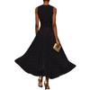 Spring new models, European and American polka dot sleeveless dress for women, French waist temperament long dress, thin A-shaped dress for women