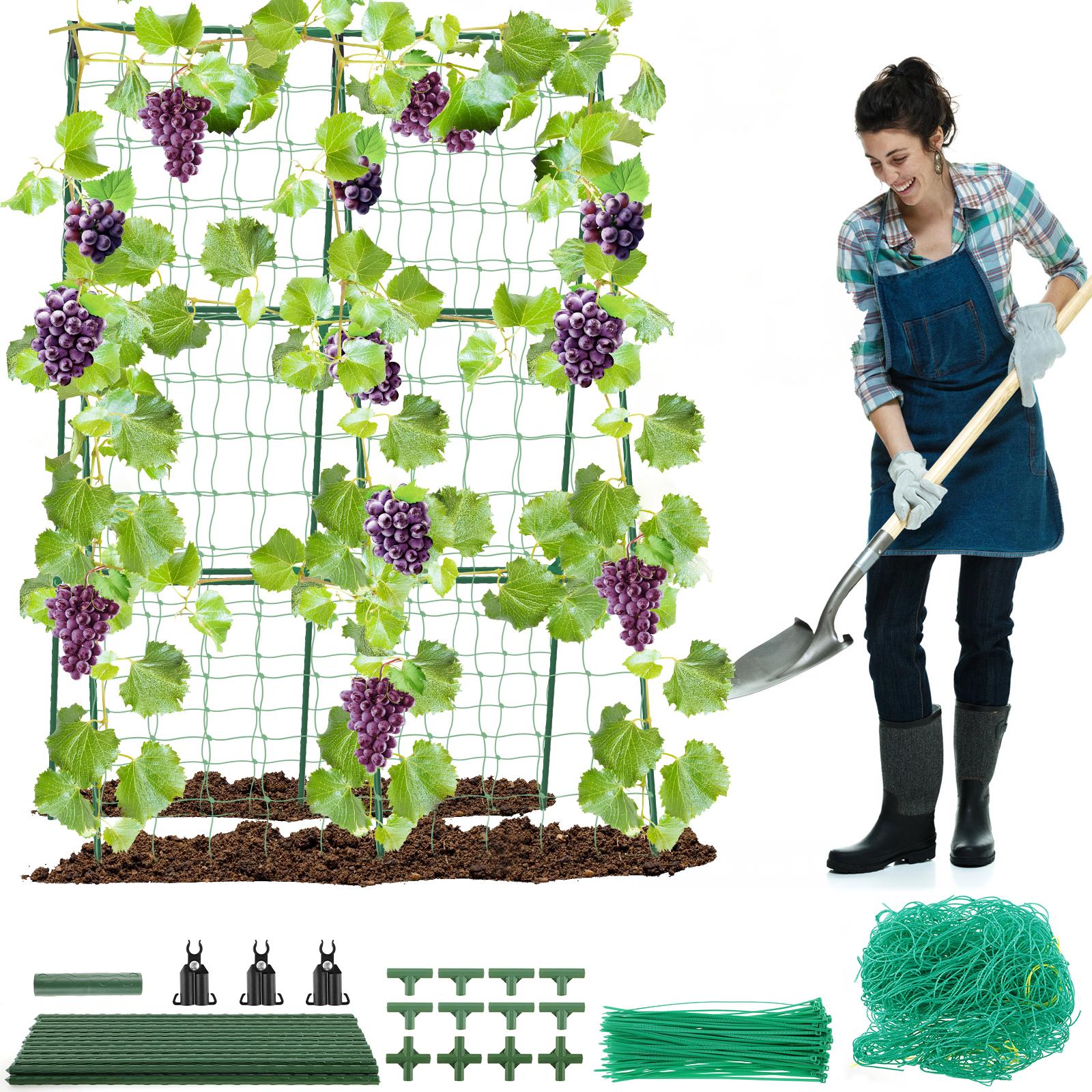 Trellis a forma di A per Piante, Trellis Ruggine per Verdure Rampicanti, Kit con Rete Rampicante, Supporto per Trellis di Cetriolo da Giardinaggio per