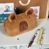 Capybara Stationery Pen Bag Cute Guinea Pig Large Capacity Plush Stationery Japanese Pen Box Learning Stationery Supplies Gifts