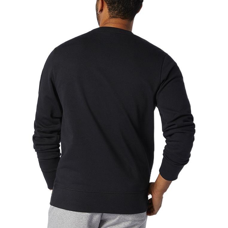 New Balance Essentials Stacked Logo Crew Sweatshirt Asia Sizing 'Black' Men's AMT03560-BK