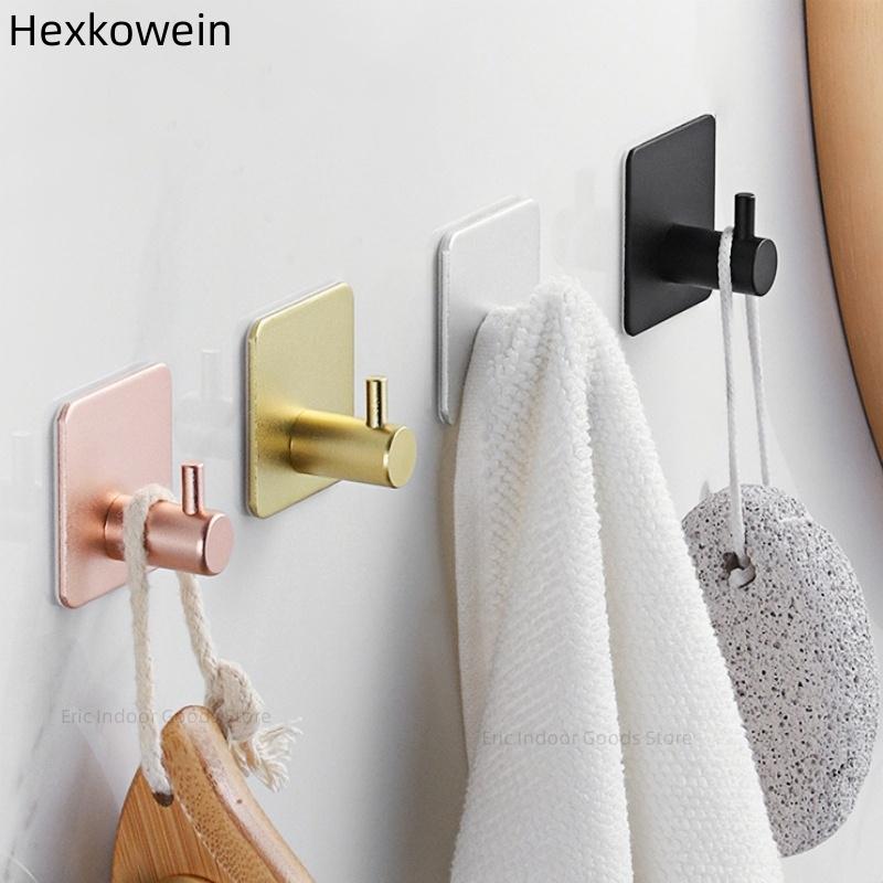 Punch-Free Wall Hooks Adhesive Towel Hanger Door Cloth Coat Holder Bathroom Kitchen Hardware Rack Bag Hook Organizer For Hanging