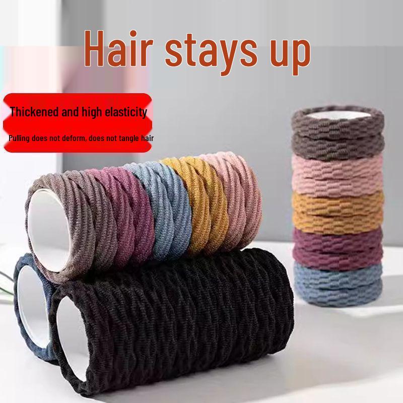 Durable Thick Elastic Hair Tie: Women's Seamless Korean Scrunchie