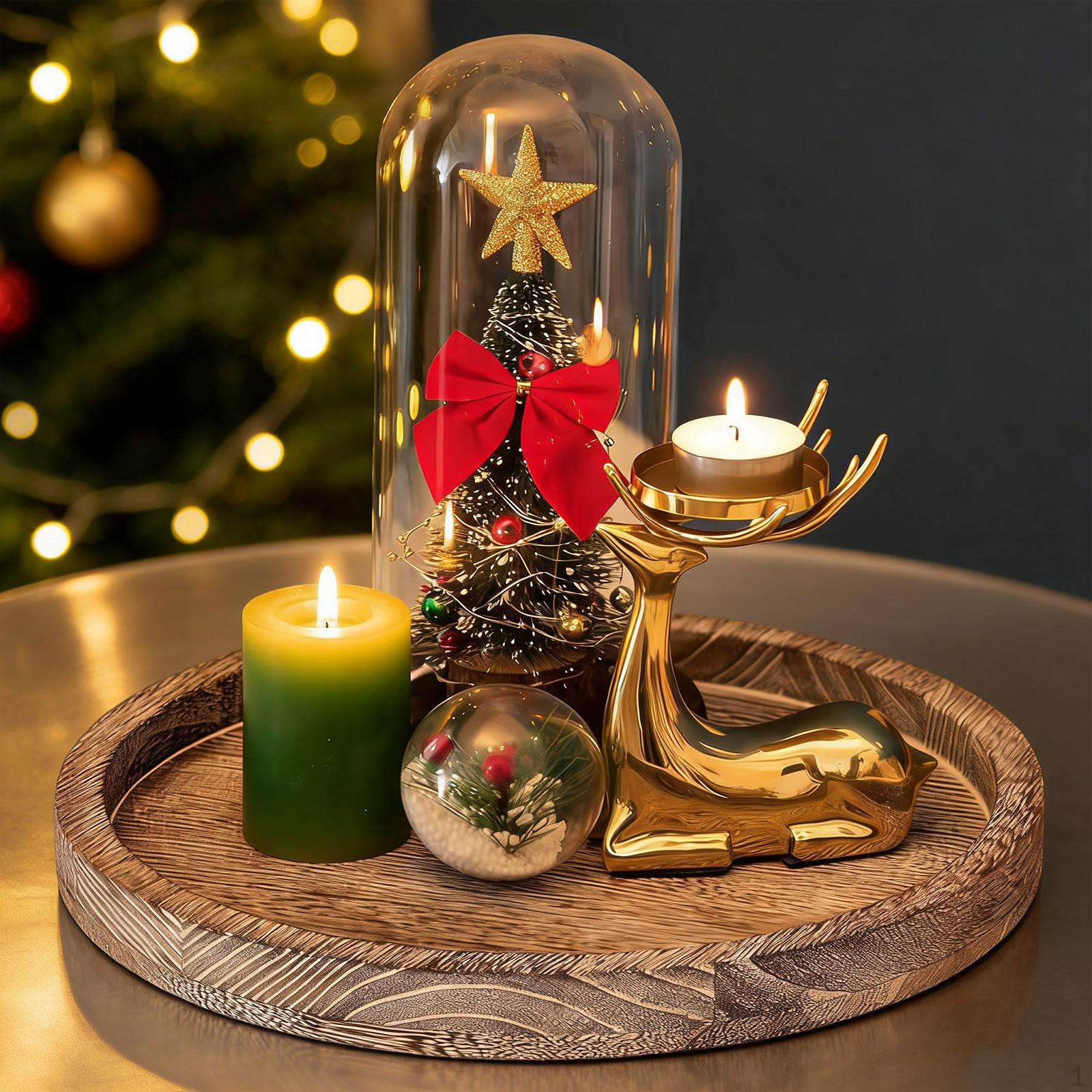 

20cm Round Wooden Dessert Plate, Decorative Tray for Food, Perfume, Candle, Snack. A