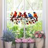 Yousheng Colorful Birds Sun Catcher Acrylic Hanging Ornament Stained Glass Style Suncatcher Bird Lovers Gift for Home Window Decor Garden Porch