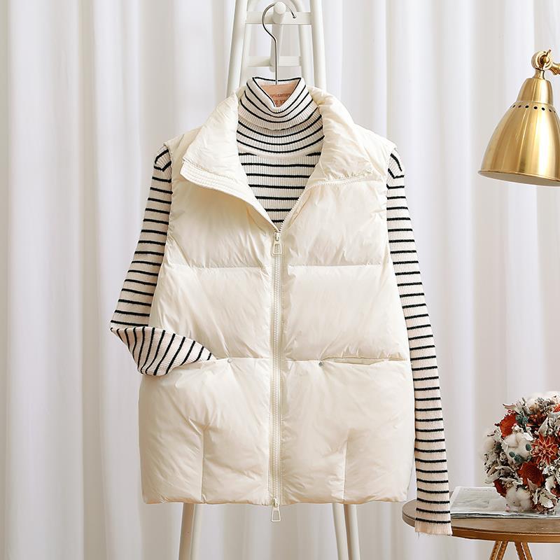 2023 Women's Trendy Loose Thickened White Duck Down Vest—Autumn/Winter Collection