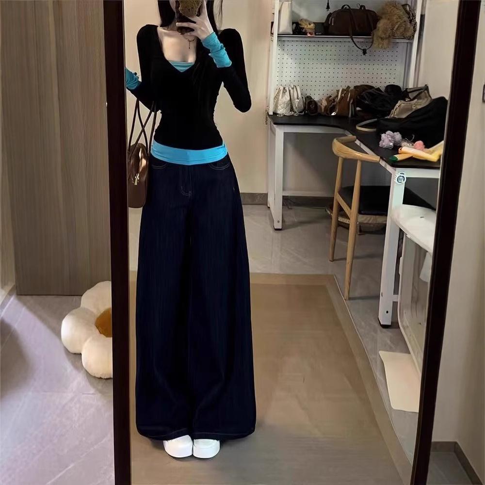 2025 Spring American Colorblock Sexy Slim-Fit Long Sleeve T-Shirt