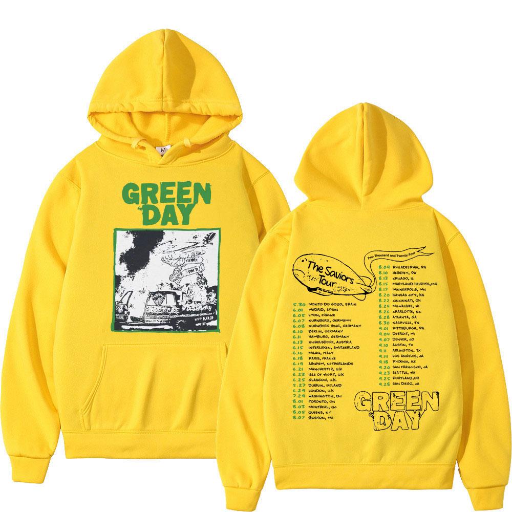 Green Day The Saviors Tour Mikina Street Rock Vintage Mikina s kapucí Pánská Dámská Móda Ležérní Nadměrné Pulovry