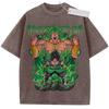Unisex Washed Black Vintage Tshirt Dragon Ball Broly Super Saiyan Green Highquality Fabric for Home Leisure Travel Shopping
