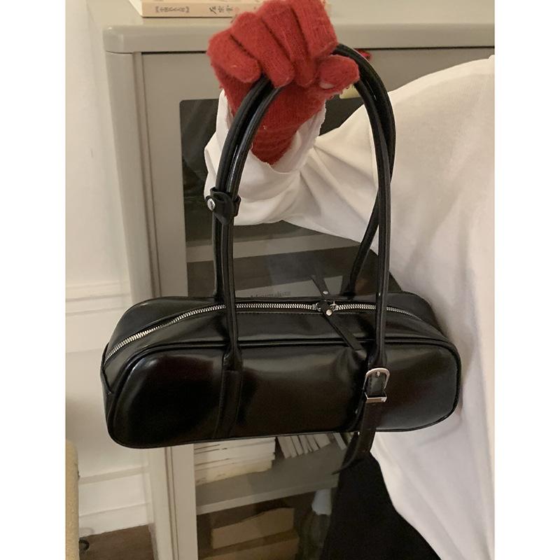 Новогодняя Ретро Красная Ручная Сумка для Боулинга Женская 2025 Новая Мода Подмышечная Сумка Большая Вместимость Дорожная Сумка