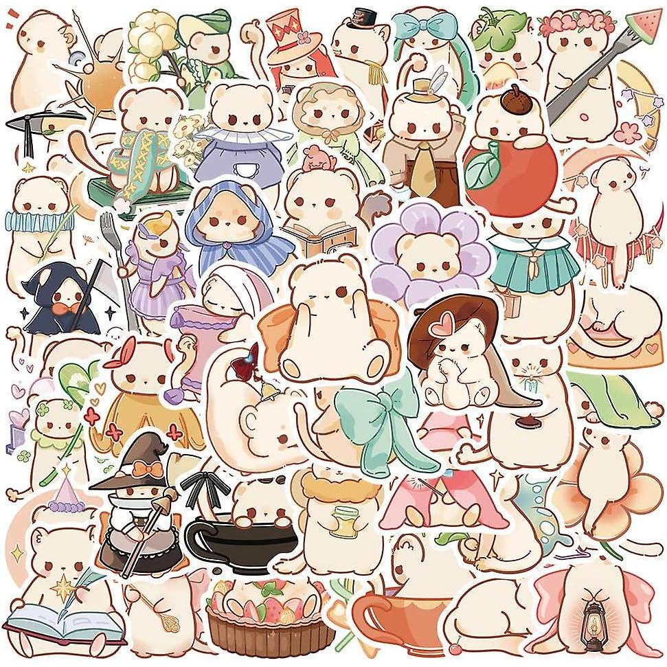 50pc Cute Animal Water Bottle Stickers Pack,VSCO Waterproof Stickers,Dorm Room Decor Aesthetic Stickers for Water Bottle,Laptop,Phone,Journal Girls