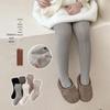 Girls' Wool-Blend Thermal Skirted Leggings with Fleece, Footed Tights for Autumn