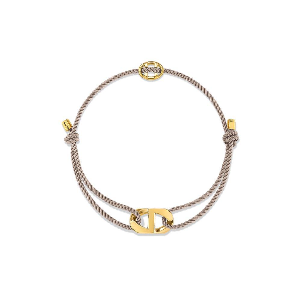 Eritre Silver (Y) Curve Emblem Strap Bracelet Beige Hl5B14529Y9235