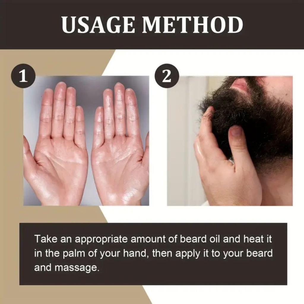 Men's Beard Growth Oil Fluid Nourishing Beard Chest Hair Growth Essential Oil Professional Brazilian Keratin Rosemary