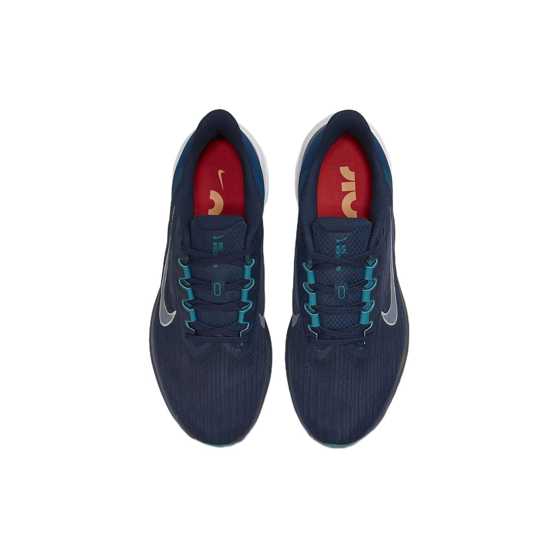 Nike Air Winflo 9 Obsidian Valerian Blue Мужские кроссовки ярко-еловые едва-зеленые — фото 4