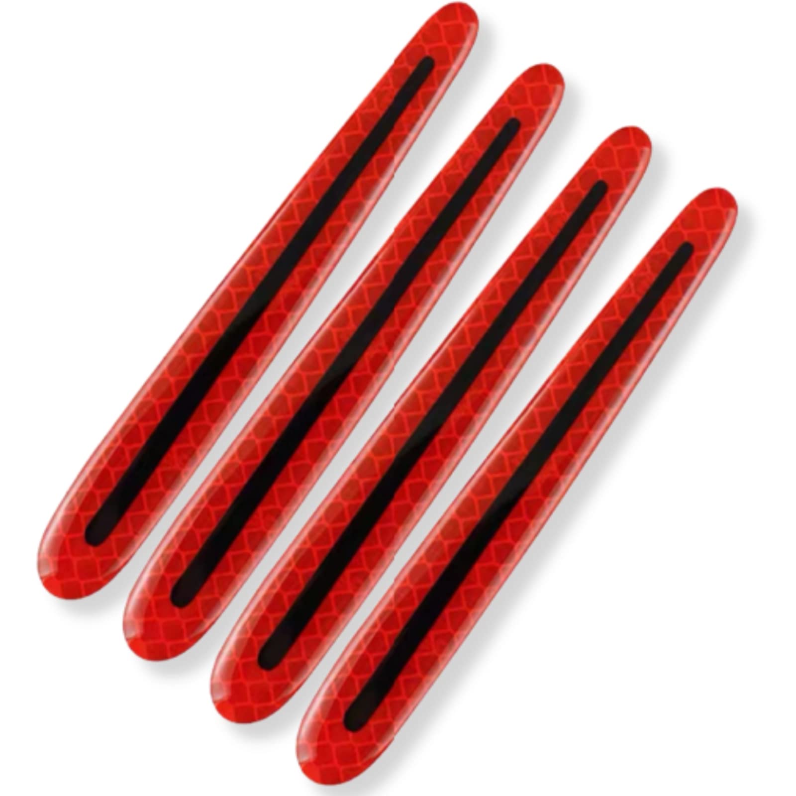 

MUAH! Car Door Guard, Set of 4, Side Door Bumper, Protective Guard, Luminous, Reflective, красный