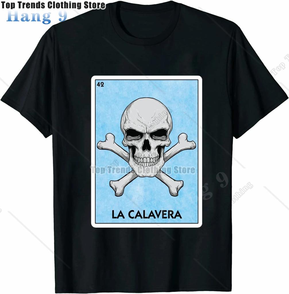 La Calavera Κρανίο Loteria Μεξικάνικο Μπίνγκο Ανδρικό T-Shirt Πρωτότυπο Αστείο Οικογενειακό T-Shirt Μαύρο Κοντομάνικο
