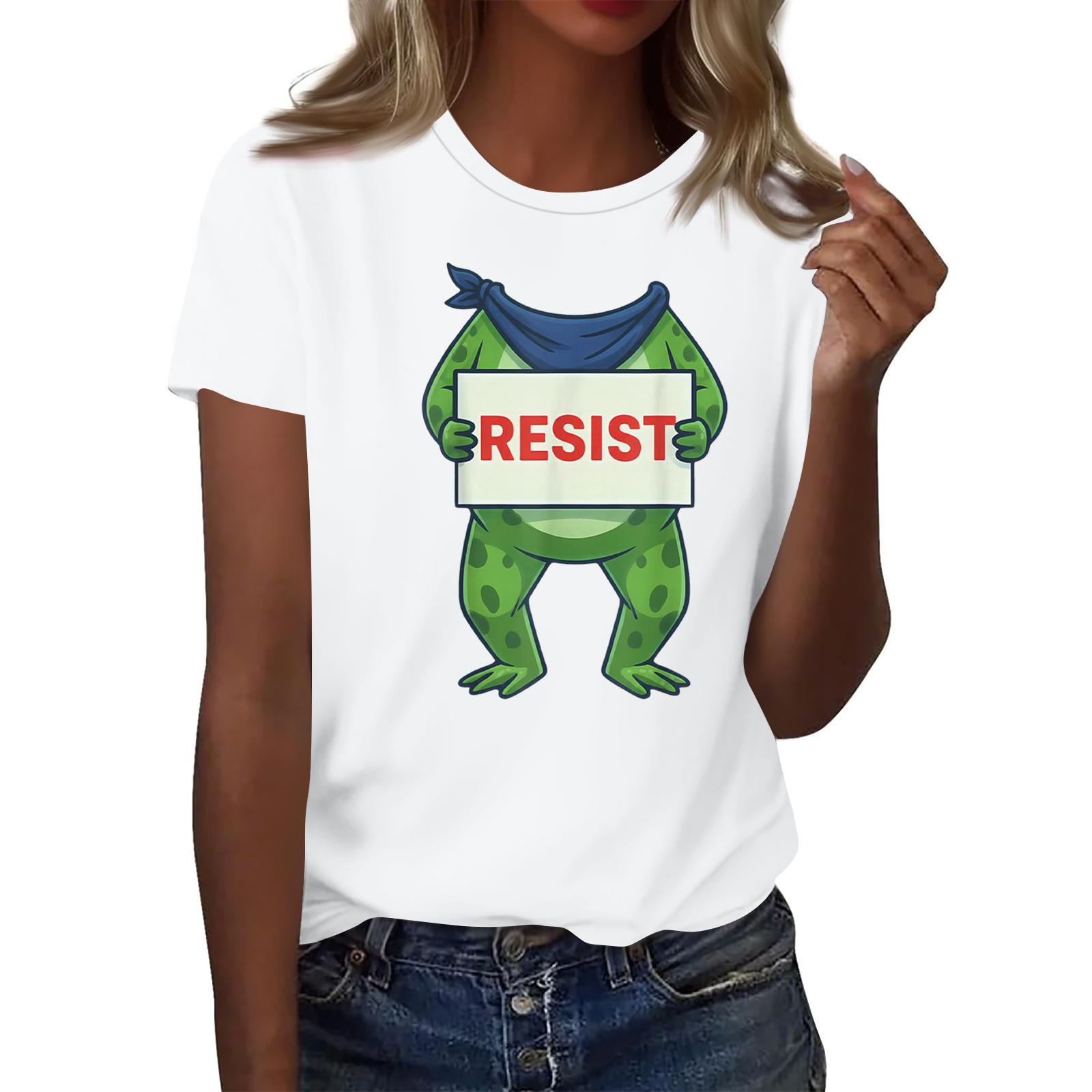 

Women s Printed Round Neck Short Sleeve Top XL