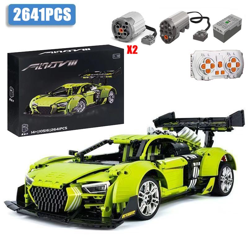 City Technical 2641pcs Audied R8 Sports Car MOC Supercar Model Building Blocks DIY Racing Vehicle Bricks Toys For Children Gifts