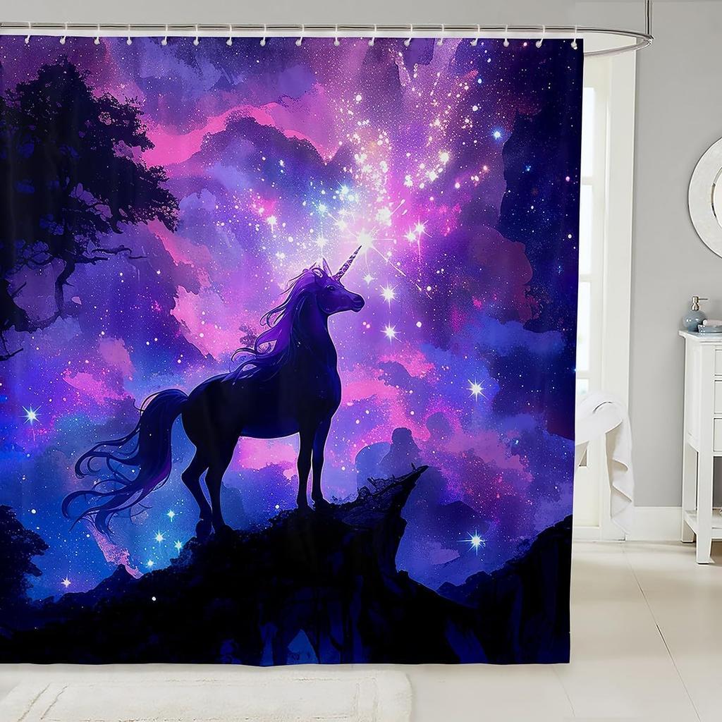 Funny Swimming Dog Fabric Shower Curtain Cute Pet Shower Curtain for Kids Ocean Theme Bathroom Waterproof Accessories with