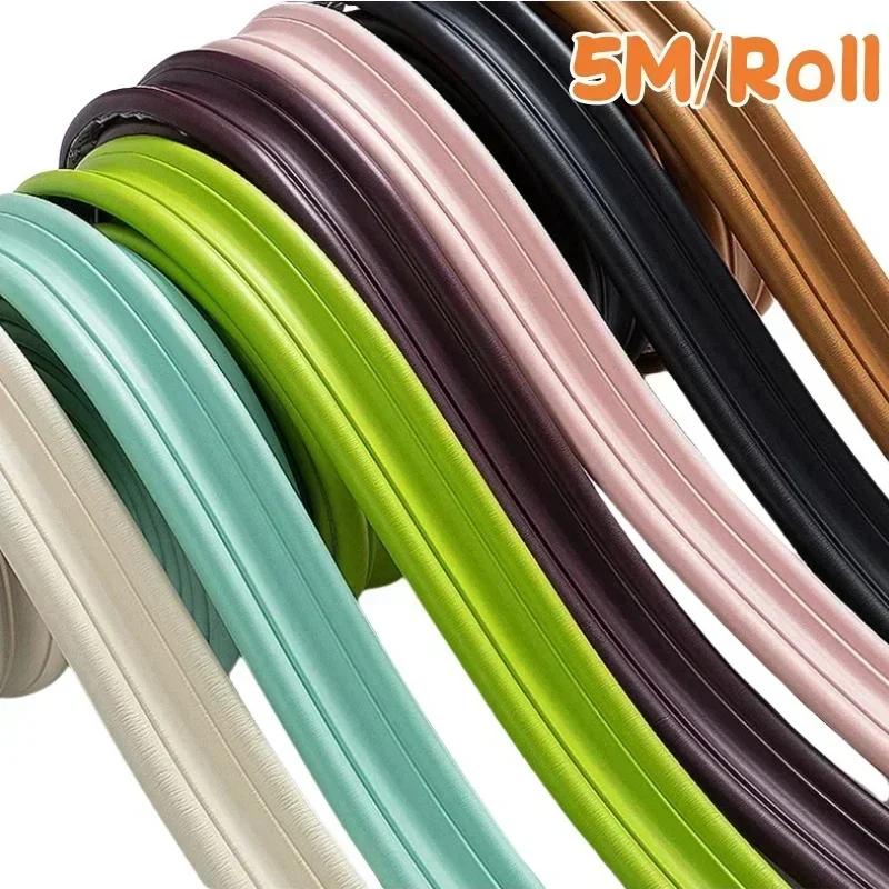 Striscia Decorativa Autoadesiva per Battiscopa, Linee Morbide in NBR, Striscia Decorativa per Bordi Piastrelle Paraspruzzi, Profilo Anticollisione, Adesivo Murale 3D, 5M