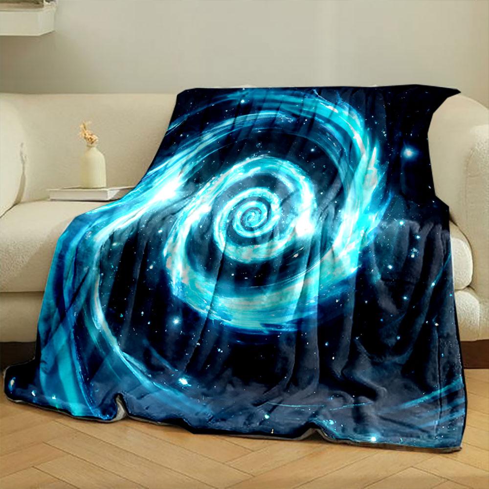 Blue Galaxy Spiral in Space print blanket soft and cozy perfect for the living room bed sofa or a nap,gift