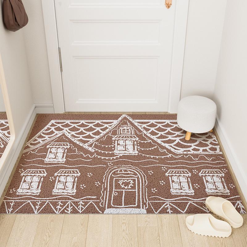 Tapete de Porta Antiderrapante com Filhote de Natal - Remove Poeira, Resistente a Manchas, Tapete de Entrada Cortável