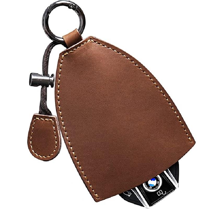 Factory New Design Leather Car Key Case Cover Portable Handmade Genuine Leather Key Fob Protection Key-chain Holder S