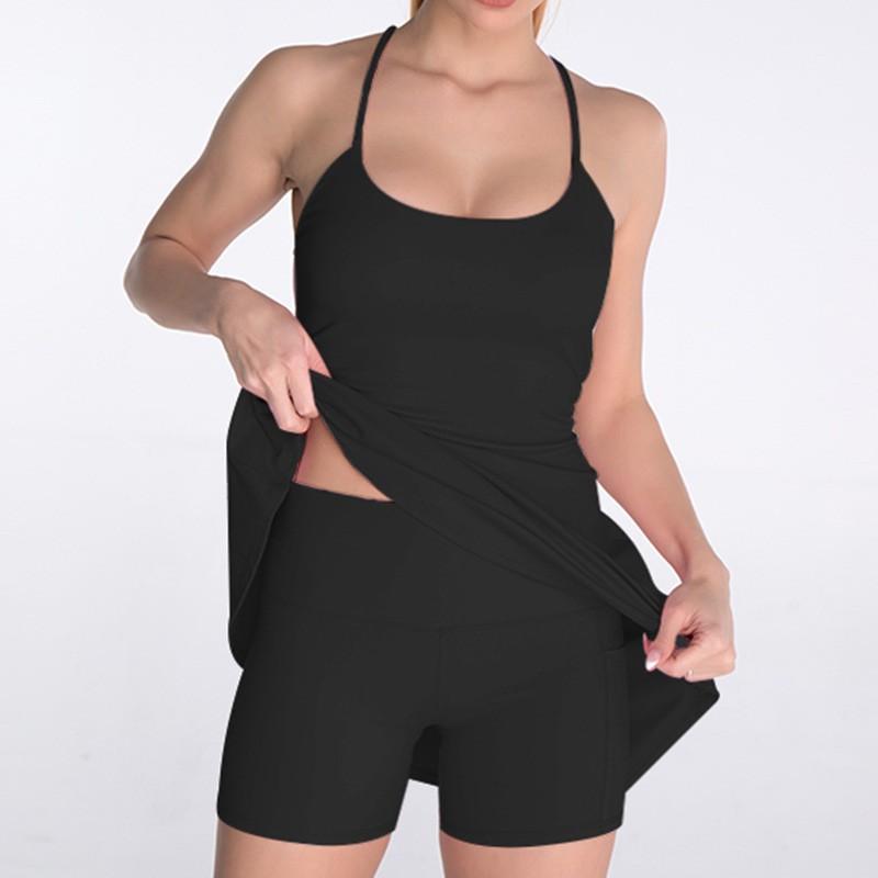 

Yoga Suit Vest Chest Pad Integrated Fitness Dress XL
