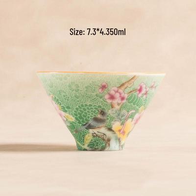 TIBORANG Enamel Glaze Ceramic Teacup