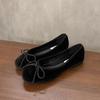Fashion SUOJIALUN Autumn Women Flat Shoes Fashion Bow-knot Round Toe Shallow Slip On Ladies Boat Shoes Soft Flat Heel Dress Ballerinas S