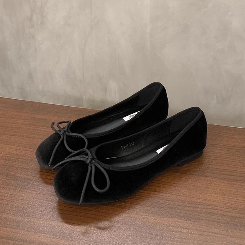 Fashion SUOJIALUN Autumn Women Flat Shoes Fashion Bow-knot Round Toe Shallow Slip On Ladies Boat Shoes Soft Flat Heel Dress Ballerinas S