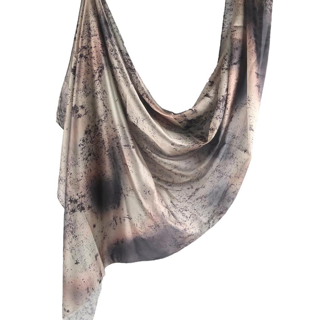 Silk Printed Ethnic Headscarf Shawl - 180x85cm
