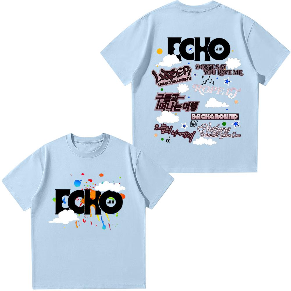 

Echo Album T Shirts Jin Dont Say You Love Me Tees Jin Printed Women s T-Shirts Short-Sleeved Cotton Casual Fashion Tops XXL червоний