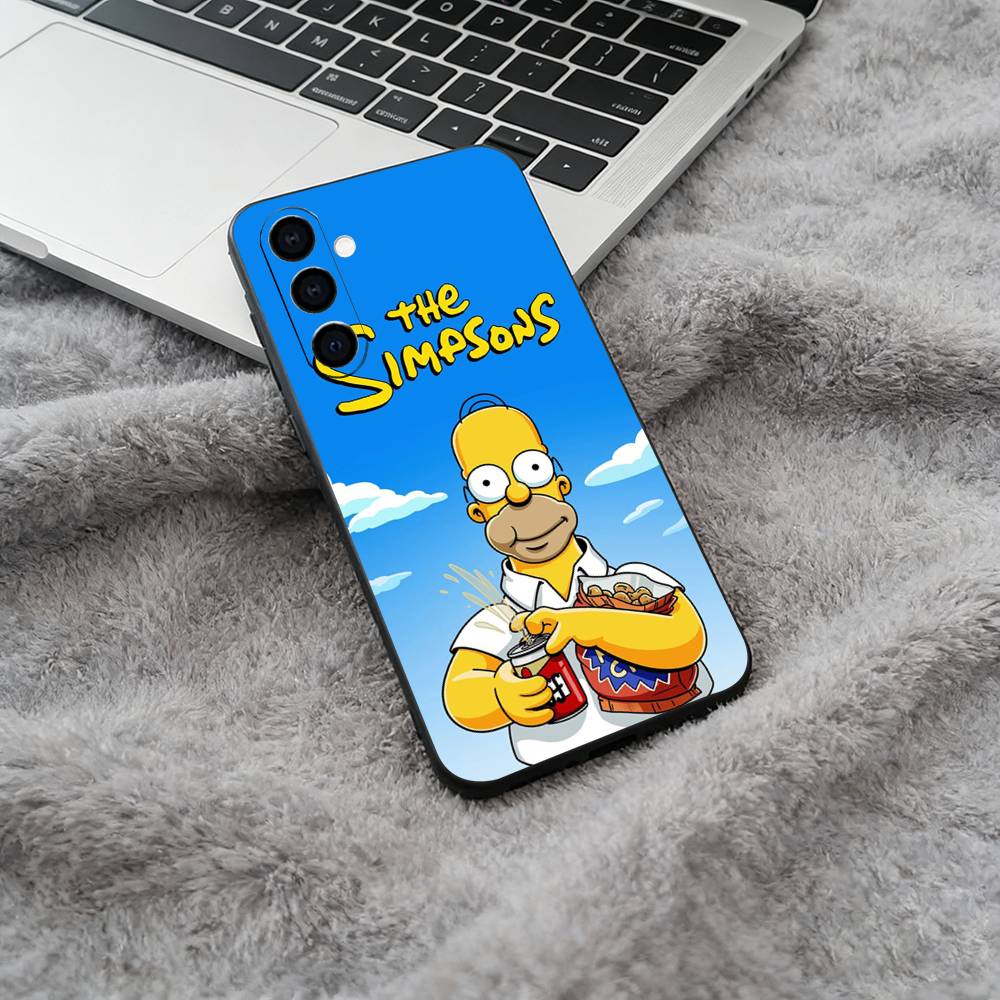 Simpsons-Funny Cartoon Phone Case For Samsung Galaxy A73,A71 A72,A70,A53,A52,A51,Soft Silicone Black Cover