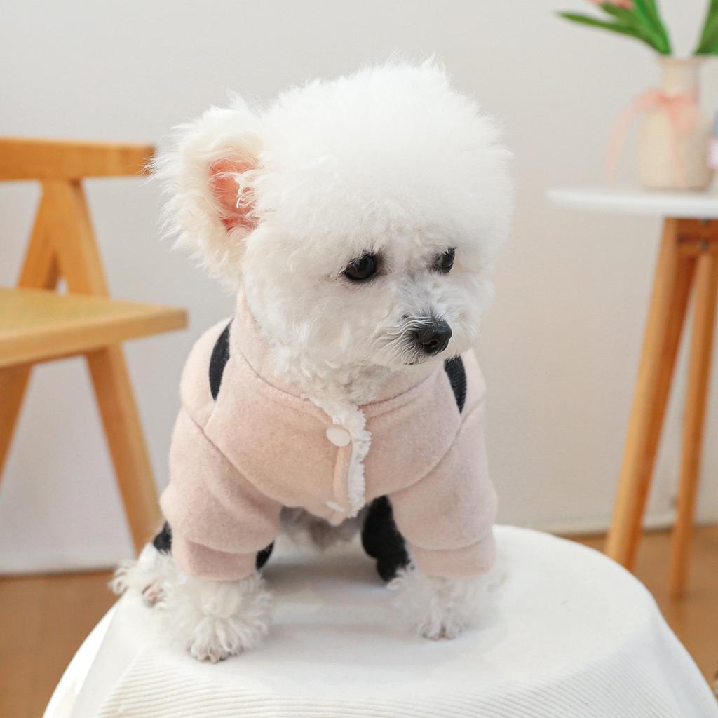 Pet Teddy Bear Overalls, Cat and Dog Four Legged Pants, Autumn and Winter with Thick Plush Teddy Bear Jumpsuit Puppy Clothes