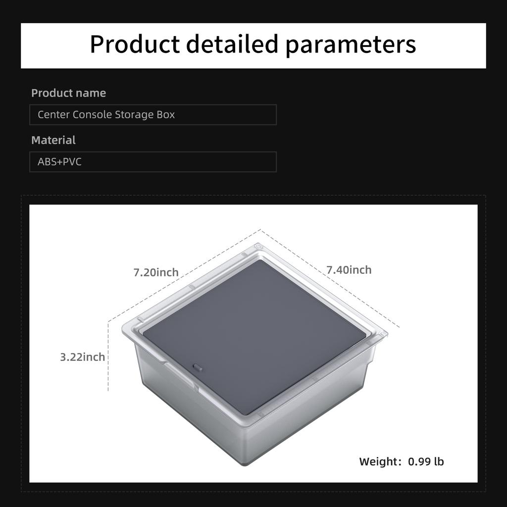 LUCKEASY for Tesla Model Y Juniper/Model YL 2025 2026 Center Console Storage Box Transparent Double-layer Car Tray Accessories