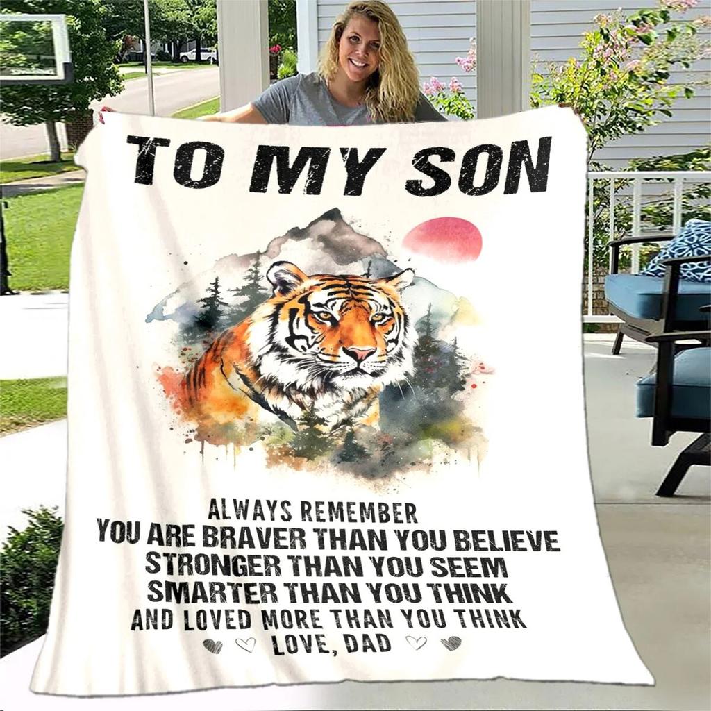 To My Daughter Son Letter Gift HD Blanket,Soft Throw Blanket for Home Bedroom Bed Sofa Picnic Travel Office Cover Blanket Kids