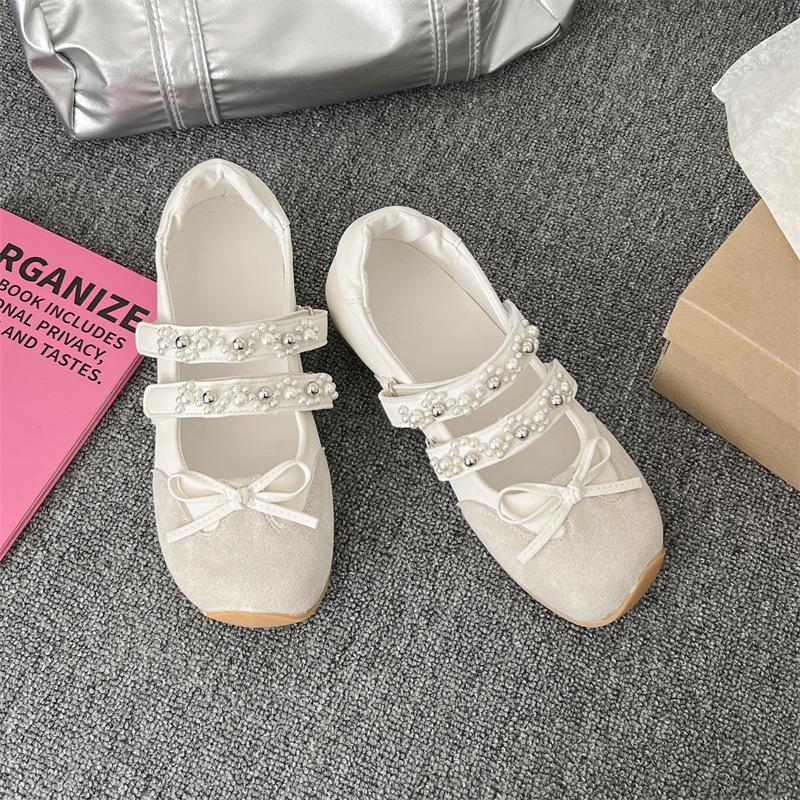 Xiaoxiangfeng slope heel Mary Jane shoes women's spring and autumn versatile one-pedal flat-soled single shoes mesh breathable casual women's shoes