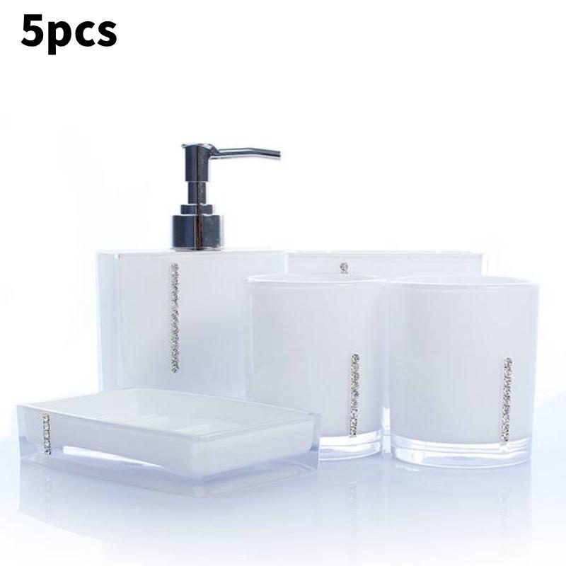 5 Accessories Pcs Bathroom Multicolors Acrylic Diamondmounted Shining Sets