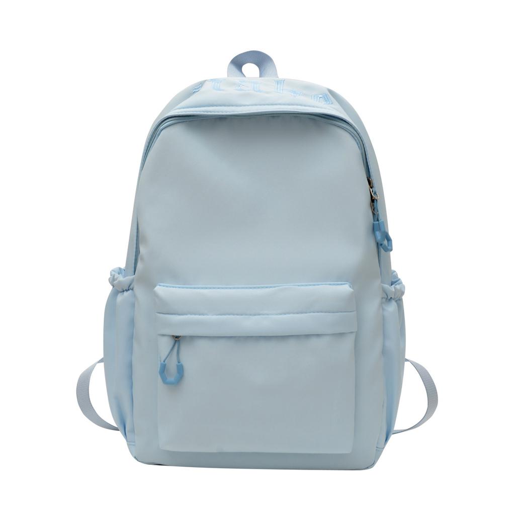 Schoolbag Can Be Printed Solid Color Schoolbag New Japanese Ins Style Simple Campus College Student Backpack Large Capacity Travel Backpack