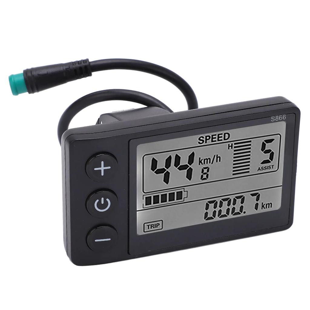24V 36V 48V Electric Bike S866 LCD Display Meter Control Panel With Waterproof/SM Plug E-bike Parts