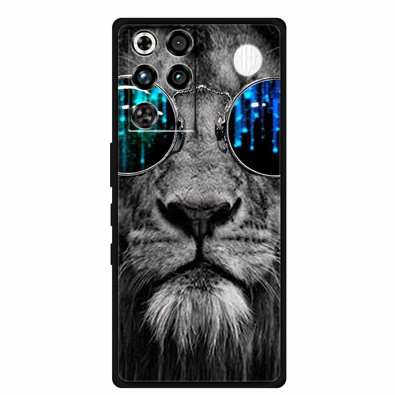 For ZTE Nubia RedMagic 11 Pro 5G Case Black TPU Cool Animal Silicone Back Cover For RedMagic 11 Pro Cases 11Pro Coque Funda Para